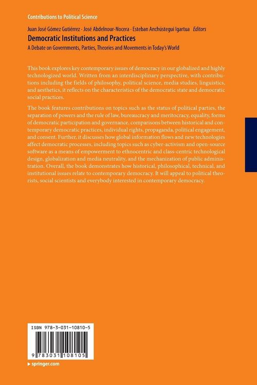 Produktbild: Democratic Institutions and Practices