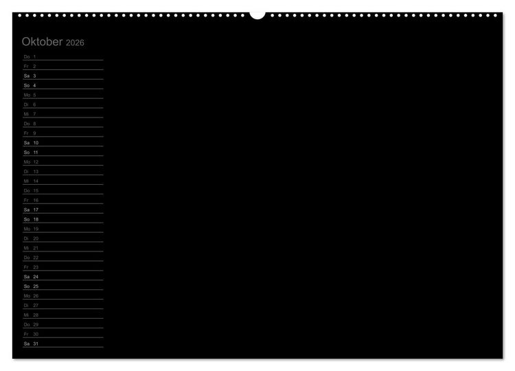 Produktbild: Bastel-Geburtstagskalender schwarz / Geburtstagskalender (Wandkalender 2026 DIN A2 quer), CALVENDO Monatskalender