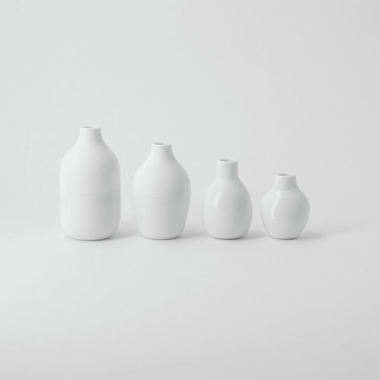 Produktbild: Mini Flaschenvasen 4er Set, wei&szlig;