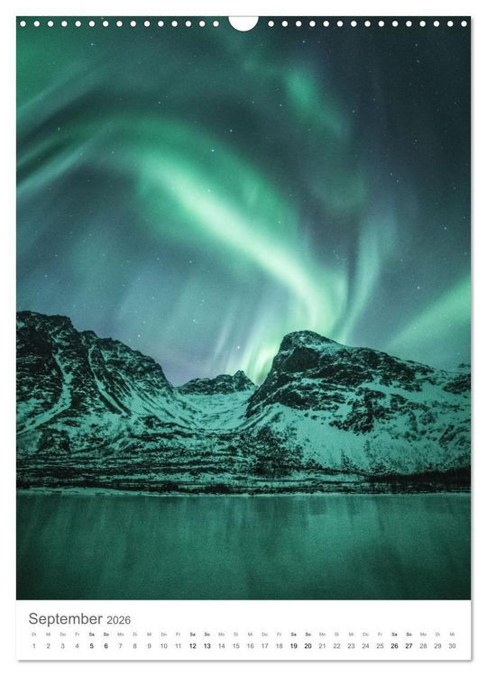 Produktbild: Nordlichter &ndash; Farbenspiel der Nacht (Wandkalender 2026 DIN A3 hoch), CALVENDO Monatskalender