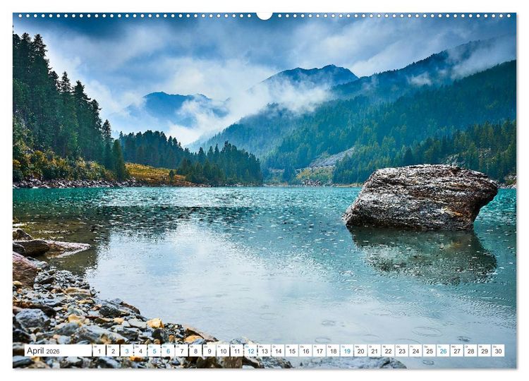 Produktbild: Am Wasser entlang in den Alpen (hochwertiger Premium Wandkalender 2026 DIN A2 quer), Kunstdruck in Hochglanz