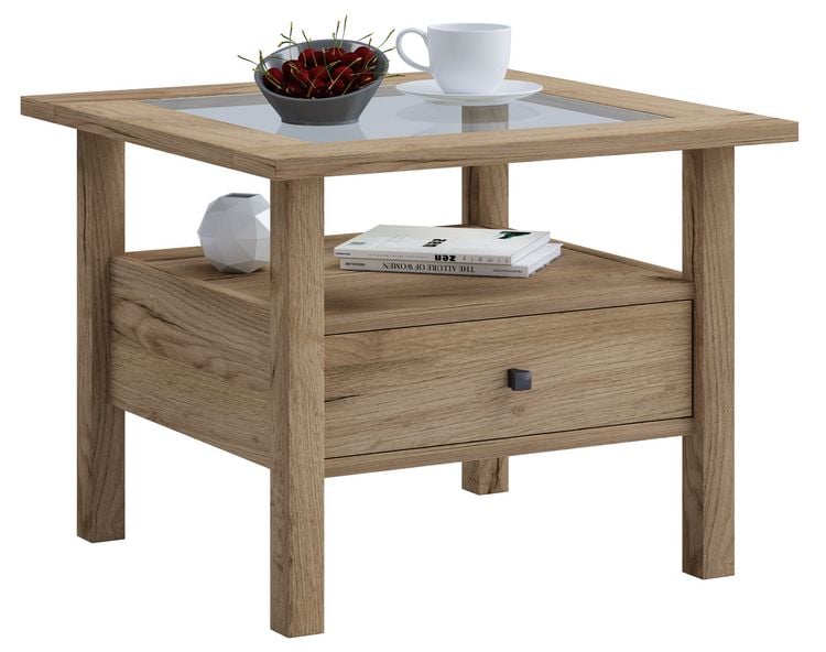 Produktbild: Holz Sofatisch Couchtisch Schublade Lingis M