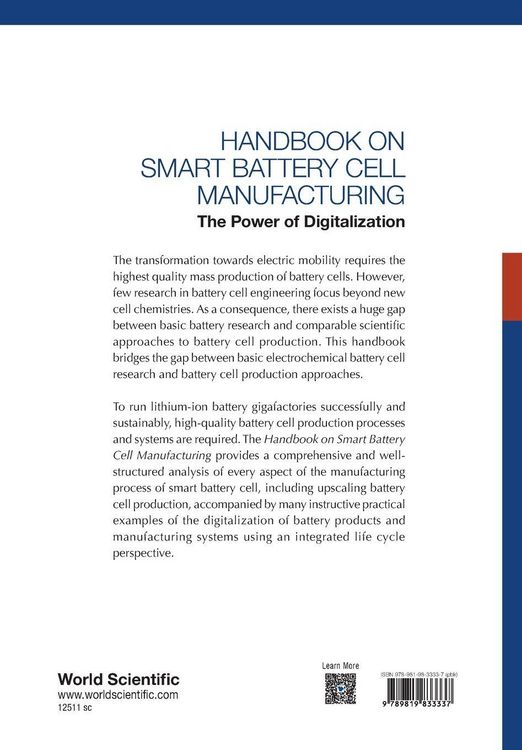 Produktbild: HANDBOOK ON SMART BATTERY CELL MANUFACTURING