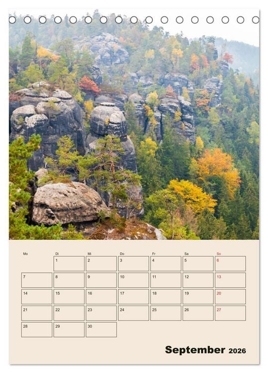 Produktbild: Zauberhafte S&auml;chsische Schweiz (Tischkalender 2026 DIN A5 hoch), CALVENDO Monatskalender