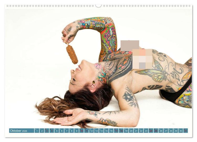 Produktbild: Tattoo-Liebe, die unter die Haut geht (hochwertiger Premium Wandkalender 2026 DIN A2 quer), Kunstdruck in Hochglanz