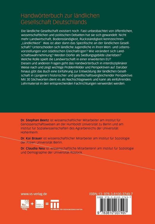 Produktbild: Handw&ouml;rterbuch zur l&auml;ndlichen Gesellschaft in Deutschland