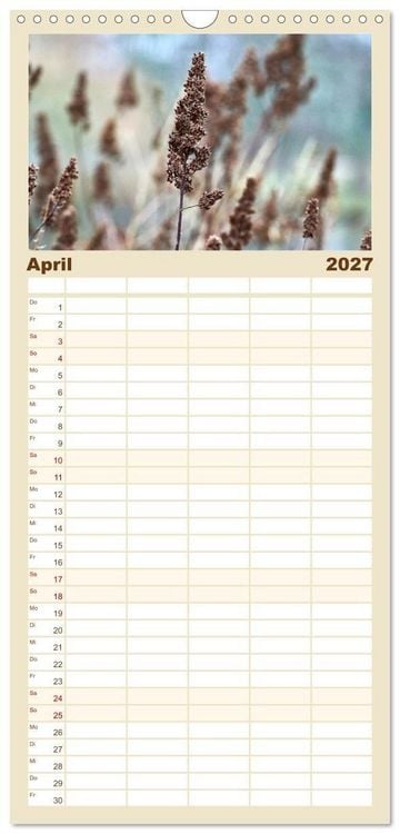 Produktbild: Familienplaner 2027 - Verbl&uuml;hte Sch&ouml;nheiten mit 5 Spalten (Wandkalender, 21 x 45 cm) CALVENDO