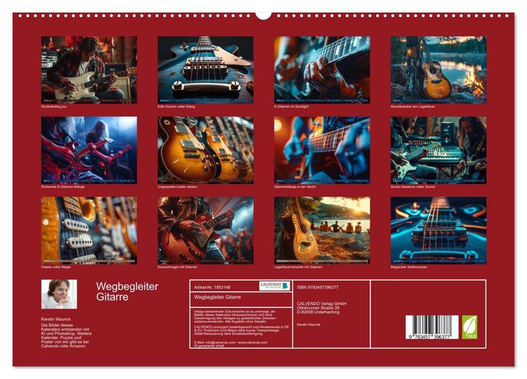 Produktbild: Wegbegleiter Gitarre (hochwertiger Premium Wandkalender 2026 DIN A2 quer), Kunstdruck in Hochglanz