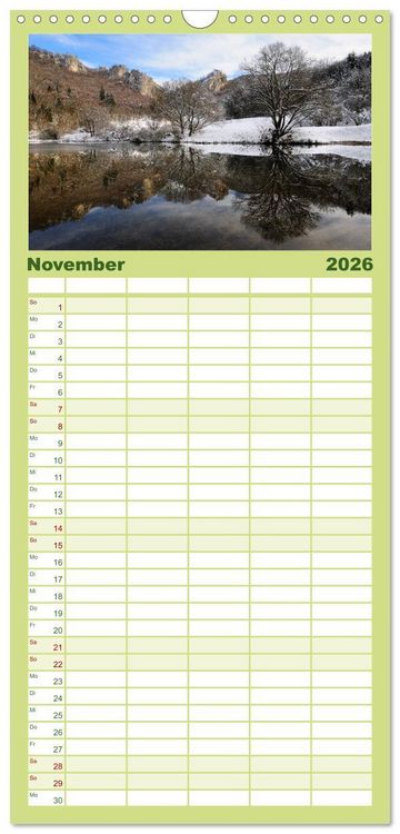 Produktbild: Familienplaner 2026 - Das Donautal - Wanderparadies auf der Schw&auml;bischen Alb mit 5 Spalten (Wandkalender, 21 x 45 cm) CALVENDO