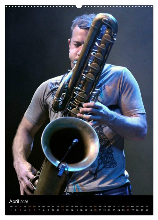 Produktbild: Jazz Saxophonists 2026 (High Quality Premium Wall Calendar 2026 DIN A2 portrait),CALVENDO 12 Month Wall Calendar