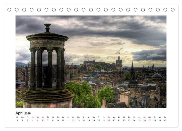 Produktbild: Edinburgh - Ansichten einer Stadt (Tischkalender 2026 DIN A5 quer), CALVENDO Monatskalender