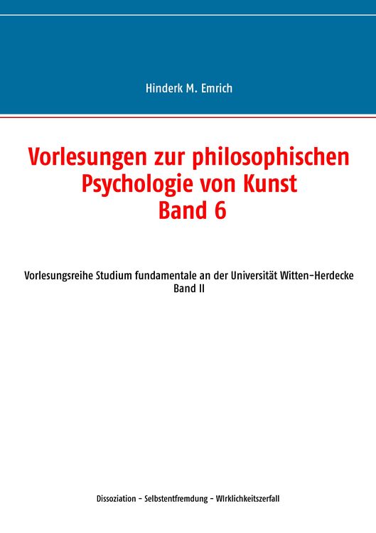 Produktbild: Vorlesungen zur philosophischen Psychologie von Kunst. Band 6