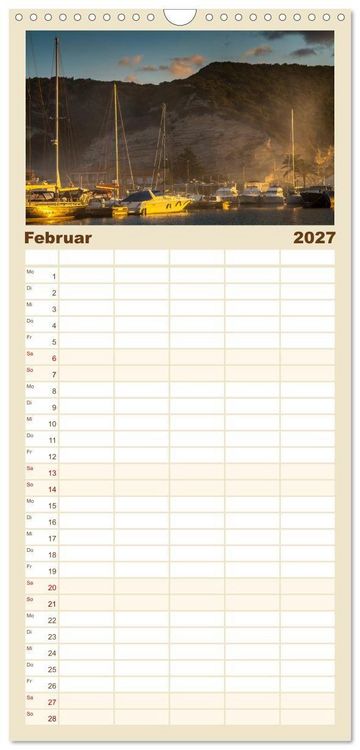 Produktbild: Familienplaner 2027 - Bonifacio. Korsika mit 5 Spalten (Wandkalender, 21 x 45 cm) CALVENDO