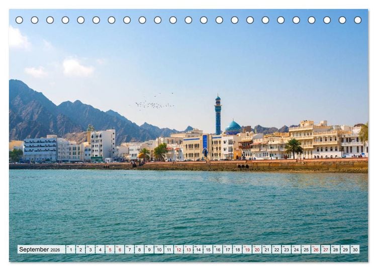 Produktbild: Entlang der K&uuml;ste von Muscat (Tischkalender 2026 DIN A5 quer), CALVENDO Monatskalender