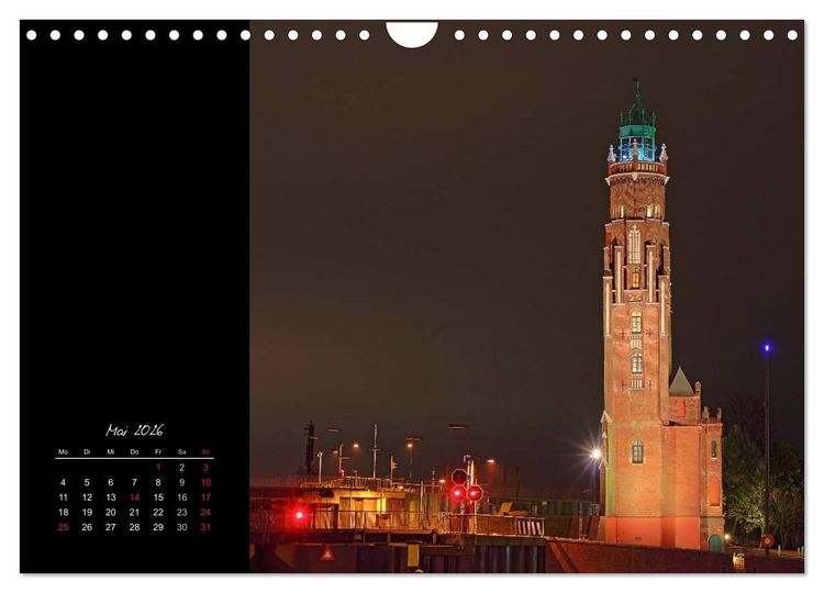 Produktbild: Bremerhaven Nights (Wandkalender 2026 DIN A4 quer), CALVENDO Monatskalender