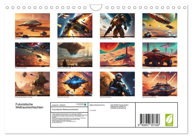 Produktbild: Futuristische Weltraumschlachten (Wandkalender 2026 DIN A4 quer), CALVENDO Monatskalender