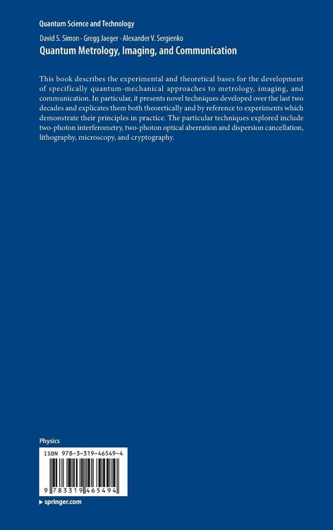 Produktbild: Quantum Metrology, Imaging, and Communication