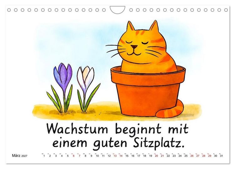 Produktbild: Freche Katzen - Humorvolle Spr&uuml;che und charmante Comics (Wandkalender 2027 DIN A4 quer), CALVENDO Monatskalender