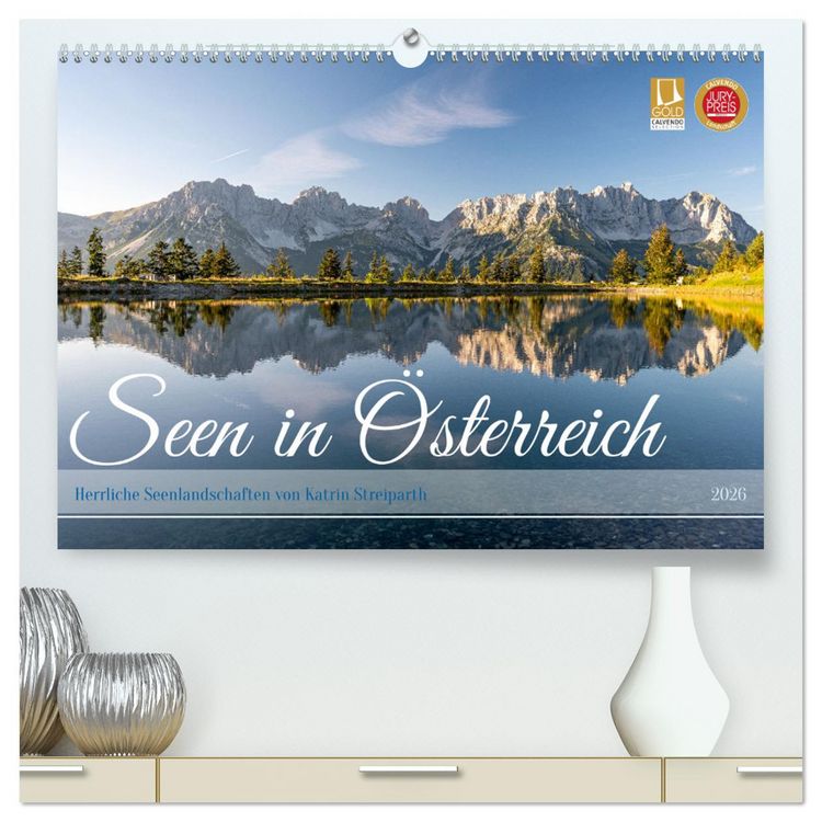 Produktbild: Seen in &Ouml;sterreich (hochwertiger Premium Wandkalender 2026 DIN A2 quer), Kunstdruck in Hochglanz