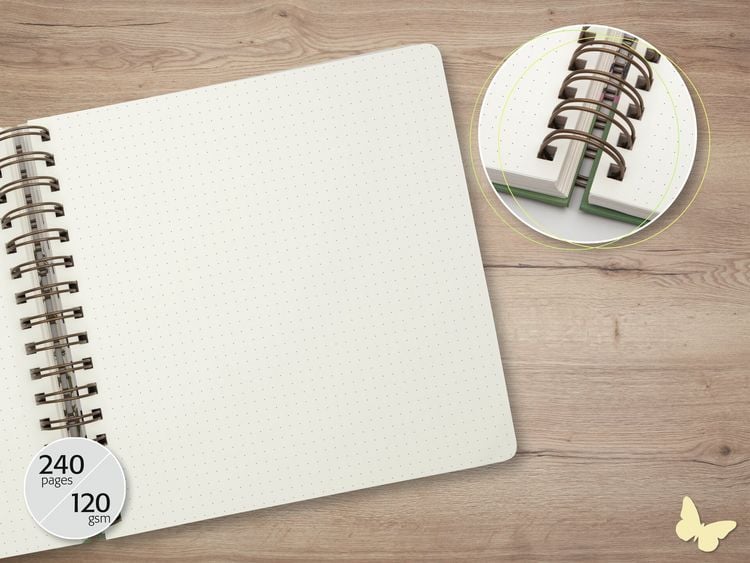 Produktbild: SIGEL JQ200 Spiral-Notizbuch Jolie, Wild Herbs, ca. A5 quadratisch, dotted