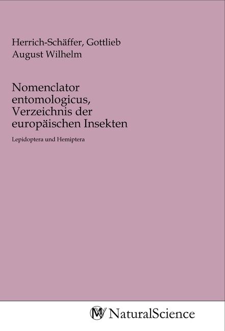 Produktbild: Nomenclator entomologicus, Verzeichnis der europ&auml;ischen Insekten