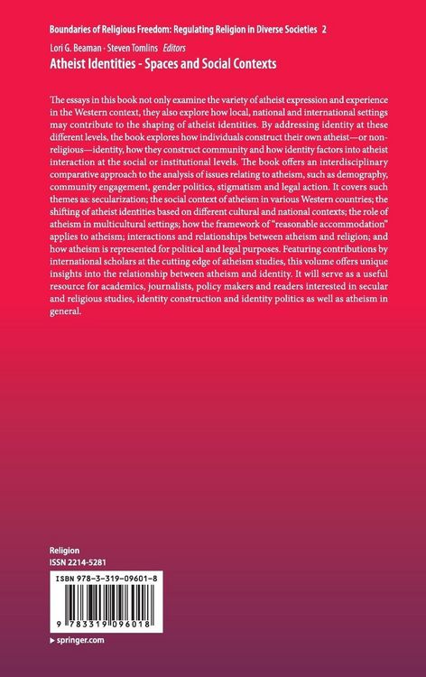 Produktbild: Atheist Identities - Spaces and Social Contexts