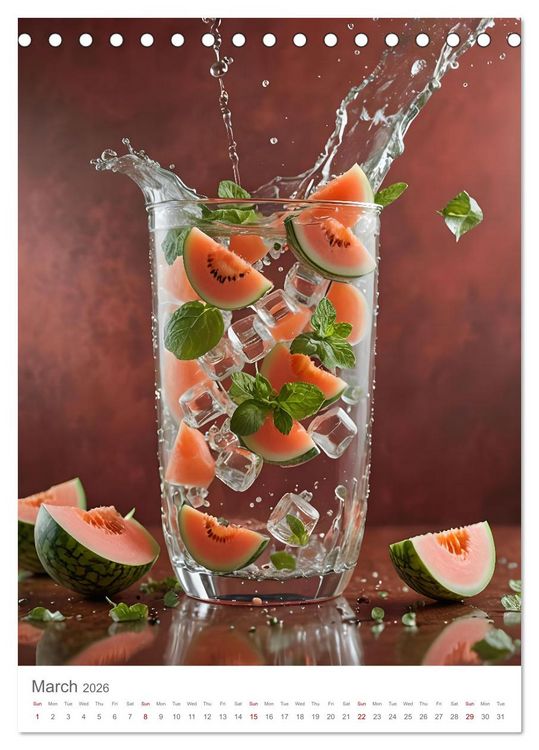 Produktbild: Pure refreshment - Infused water (Desk Calendar 2026 DIN A5 portrait), CALVENDO 12 Month DeskCalendar