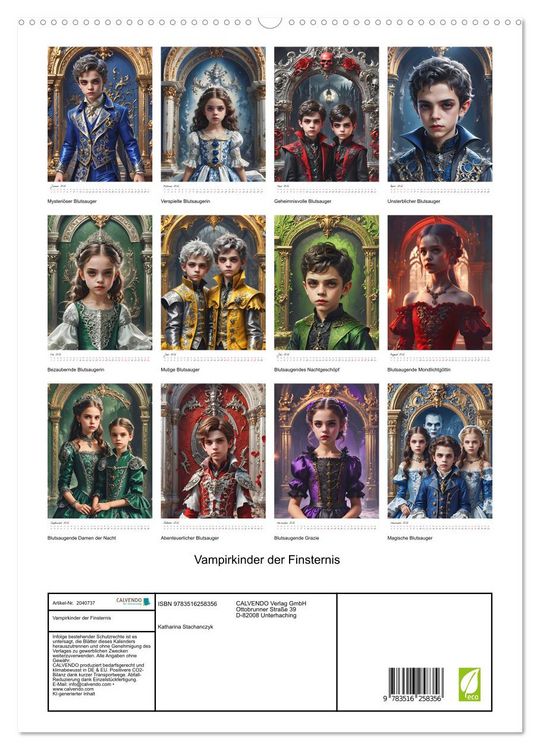 Produktbild: Vampirkinder der Finsternis (hochwertiger Premium Wandkalender 2026 DIN A2 hoch), Kunstdruck in Hochglanz