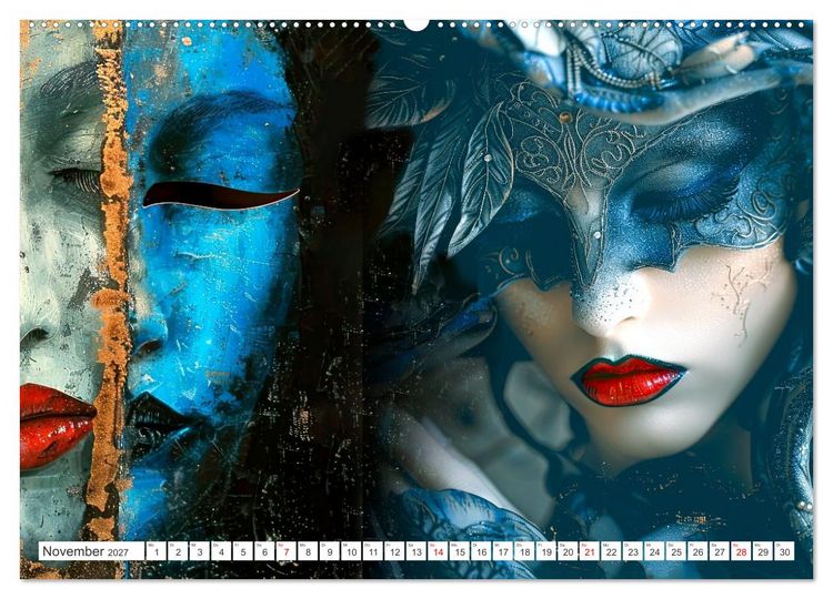 Produktbild: Geheimnis hinter der Maske (hochwertiger Premium Wandkalender 2027 DIN A2 quer), Kunstdruck in Hochglanz