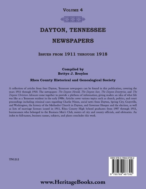 Produktbild: Dayton, Tennessee, Newspapers Issues from 1911-1918, Volume 4