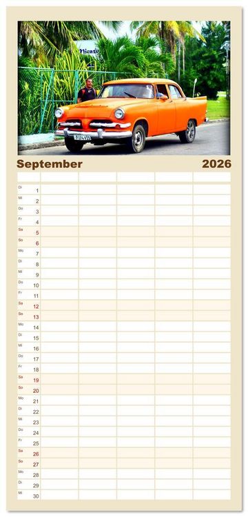 Produktbild: Familienplaner 2026 - DODGE '55 mit 5 Spalten (Wandkalender, 21 x 45 cm) CALVENDO