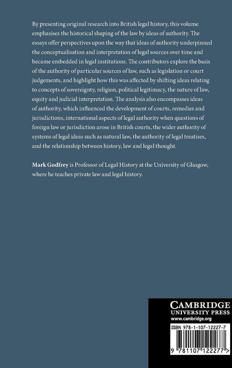 Produktbild: Law and Authority in British Legal History, 1200-1900