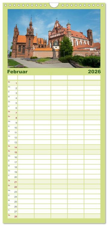 Produktbild: Familienplaner 2026 - Litauens Sch&ouml;nheiten mit 5 Spalten (Wandkalender, 21 x 45 cm) CALVENDO
