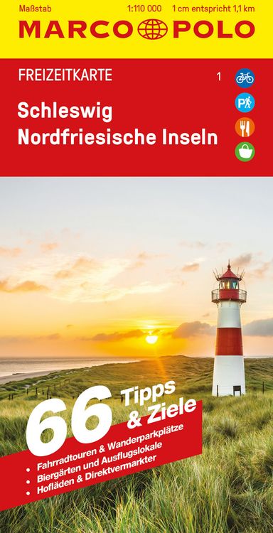 Produktbild: MARCO POLO Freizeitkarte 1 Schleswig, Nordfriesische Inseln 1:110.000