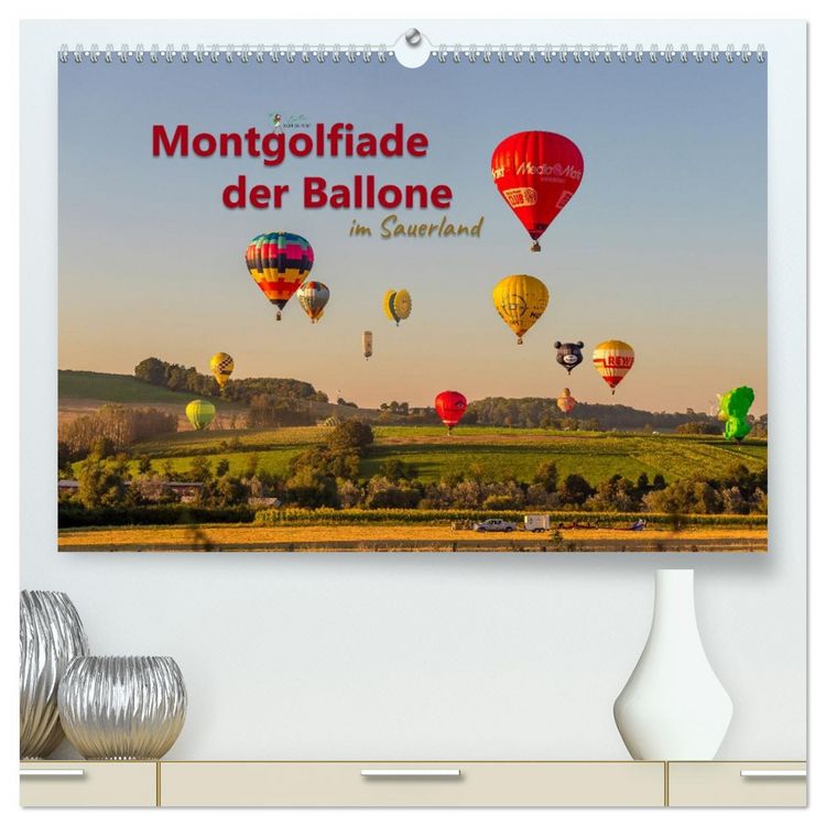 Produktbild: Montgolfiade der Ballone im Sauerland (hochwertiger Premium Wandkalender 2026 DIN A2 quer), Kunstdruck in Hochglanz