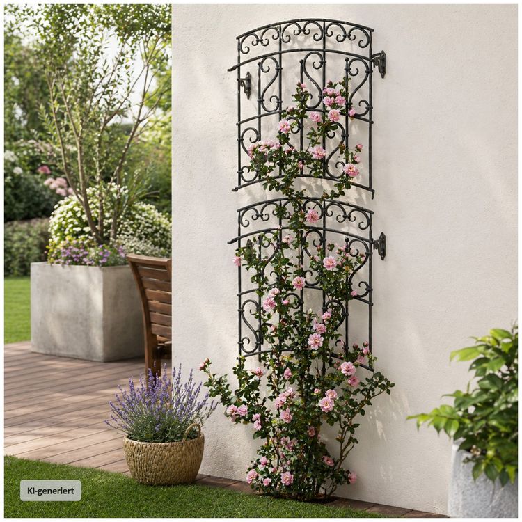Produktbild: HTI-Living Rankgitter mit Ornamenten Nessa Schwarz Rankgitter mit Ornamenten Nessa Schwarz