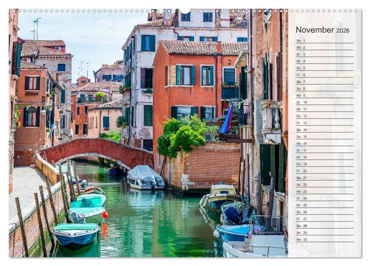 Produktbild: Venedig - Stille Momente (hochwertiger Premium Wandkalender 2026 DIN A2 quer), Kunstdruck in Hochglanz