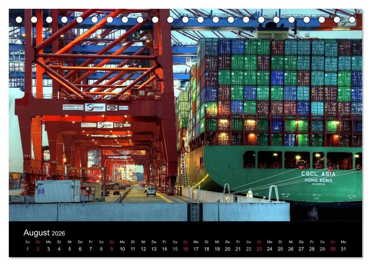 Produktbild: Hamburger Hafen (Tischkalender 2026 DIN A5 quer), CALVENDO Monatskalender