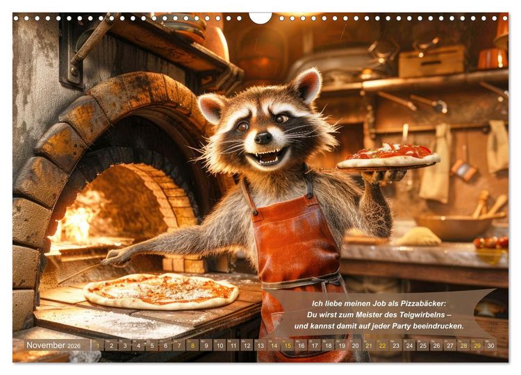 Produktbild: Tierisch lustige Pizzab&auml;cker (Wandkalender 2026 DIN A3 quer), CALVENDO Monatskalender