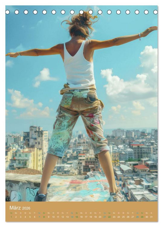Produktbild: Urbanes Freerunning (Tischkalender 2026 DIN A5 hoch), CALVENDO Monatskalender