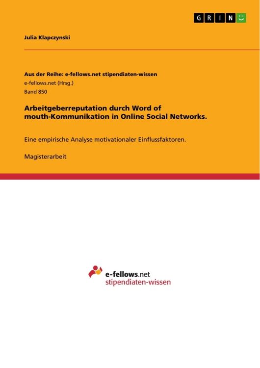 Produktbild: Arbeitgeberreputation durch Word of mouth-Kommunikation in Online Social Networks.