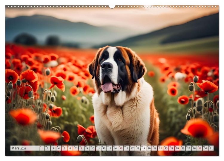 Produktbild: Gigant Bernhardiner (Wandkalender 2026 DIN A2 quer), CALVENDO Monatskalender