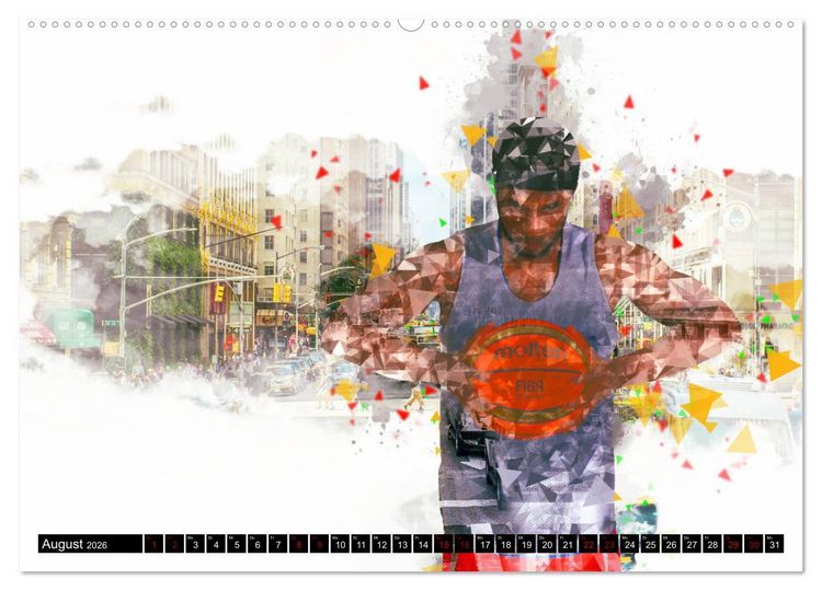 Produktbild: Basketball Art (hochwertiger Premium Wandkalender 2026 DIN A2 quer), Kunstdruck in Hochglanz