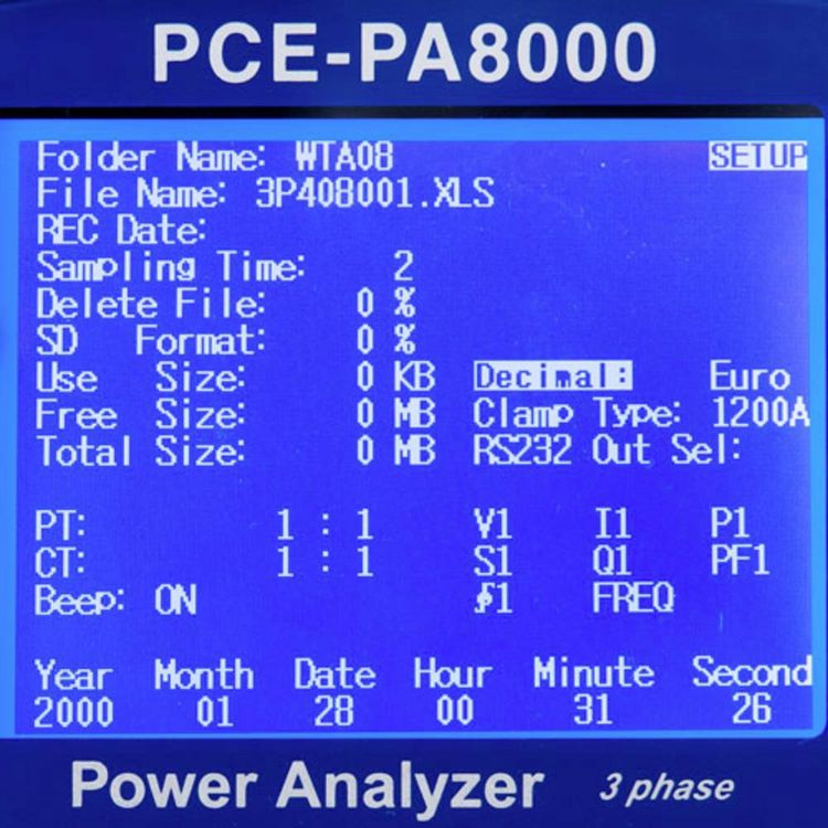 Produktbild: PCE Instruments PCE-PA 8000 Netz-Analyseger&auml;t