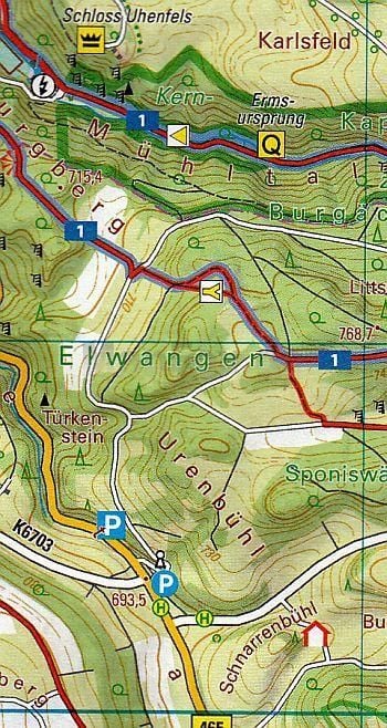 Produktbild: Ehingen (Donau) - Gro&szlig;es Lautertal (Ost), M&uuml;nsingen. Wanderkarte 1:25.000