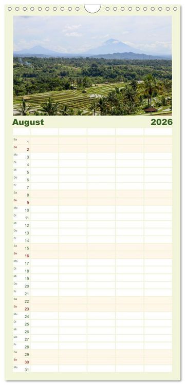 Produktbild: Familienplaner 2026 - S&uuml;dostasiens Natursch&auml;tze mit 5 Spalten (Wandkalender, 21 x 45 cm) CALVENDO