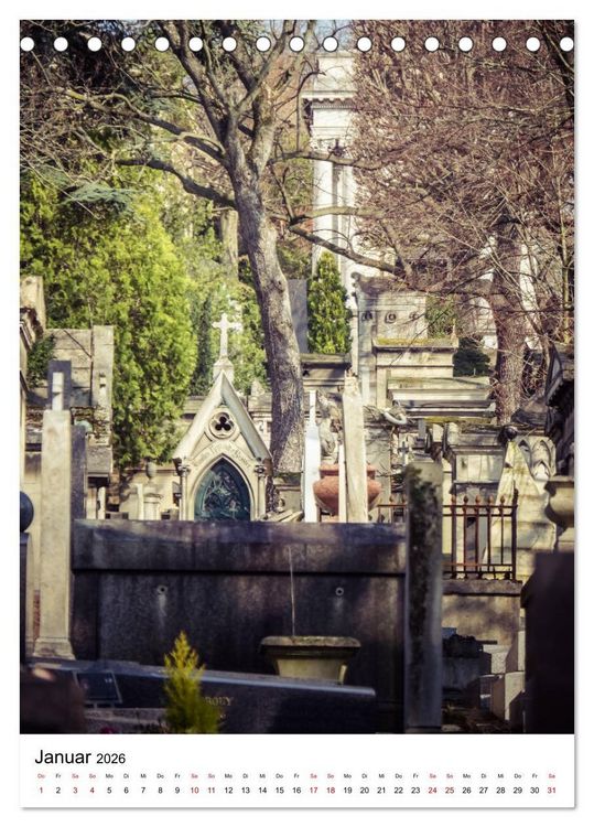 Produktbild: Le Cimeti&egrave;re du P&egrave;re-Lachaise in Paris (Tischkalender 2026 DIN A5 hoch), CALVENDO Monatskalender