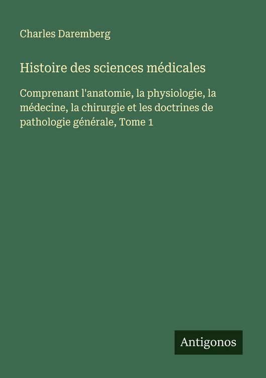 Produktbild: Histoire des sciences m&eacute;dicales