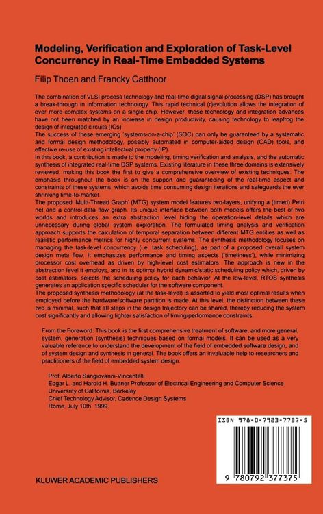 Produktbild: Modeling, Verification and Exploration of Task-Level Concurrency in Real-Time Embedded Systems