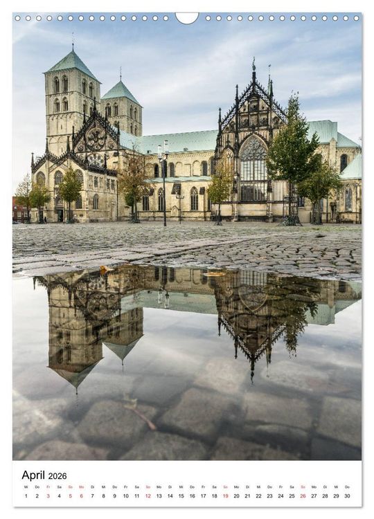 Produktbild: M&uuml;nster - Spiegelwelten einer Stadt (Wandkalender 2026 DIN A3 hoch), CALVENDO Monatskalender